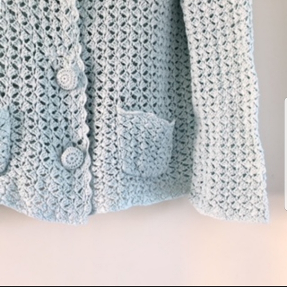 "French Postcards" Crochet Sweater / Jacket (M/L) - Picture 8 of 11